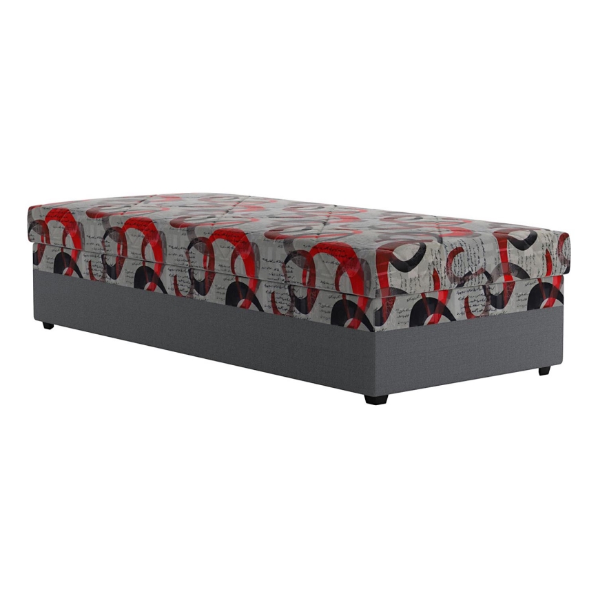 Polstret daybed med opbevaringsplads ESTEL 90x200 cm grå