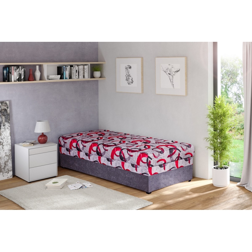 Polstret daybed med opbevaringsplads ESTEL 90x200 cm grå