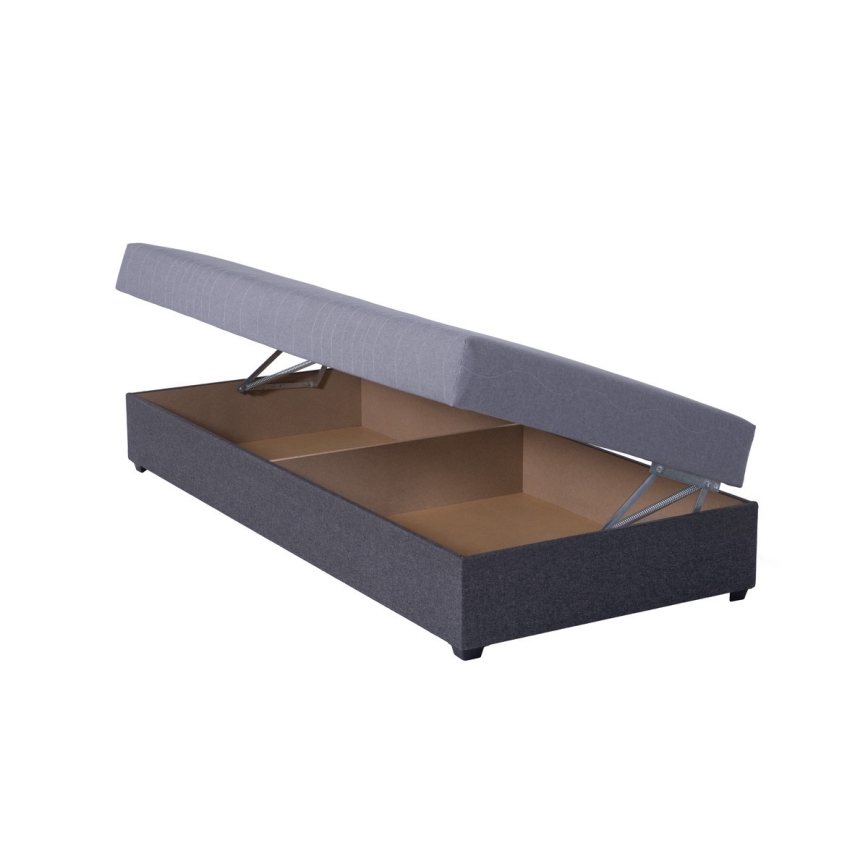 Polstret daybed med opbevaringsplads JACOB XL 90x200 cm grå
