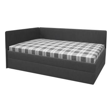 Polstret daybed med vendbar V/H-sengegavl ARLY 110x200 cm antracit/hvid