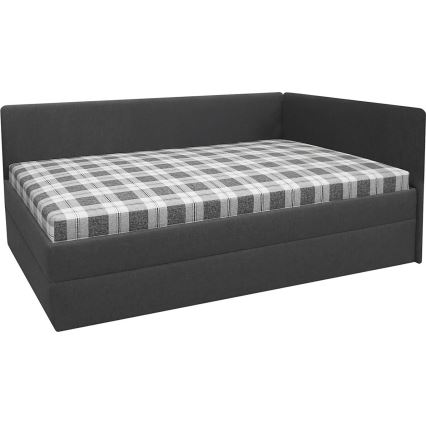 Polstret daybed med vendbar V/H-sengegavl ARLY 110x200 cm antracit/hvid