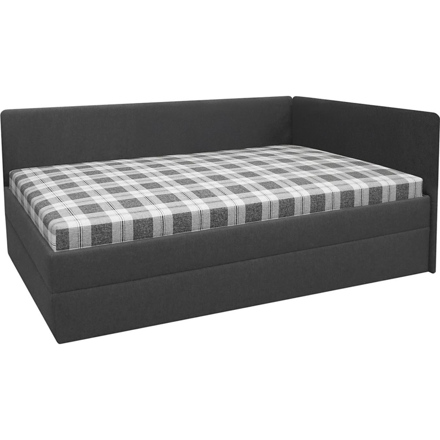 Polstret daybed med vendbar V/H-sengegavl ARLY 110x200 cm antracit/hvid