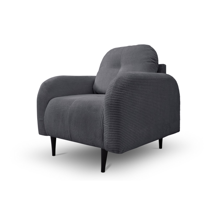 Polstret lænestol CLOUDY, grå