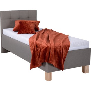Polstret opbevaringsseng uden madras MARIA ONE 90x200 cm taupe