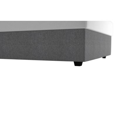 Polstret seng DARIA med opbevaringsplads og madras, 120x200 cm, grå