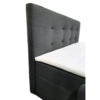 Polstret seng med madrasser og topmadras med opbevaringsplads EMBER 160x200 cm antracit