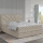 Polstret seng GINA 180x200 cm med madrasser og opbevaringsplads, beige