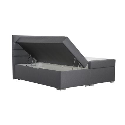Polstret seng med opbevaringsplads og matracemi med topper NEW BOLERO 160x200 cm grå