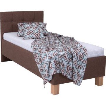 Polstret seng MARIA ONE 90x200 cm med opbevaringsplads, uden madras, brun