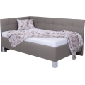 Polstret seng med madras og integreret opbevaringsrum MARIA PETITE 120x200 cm taupe