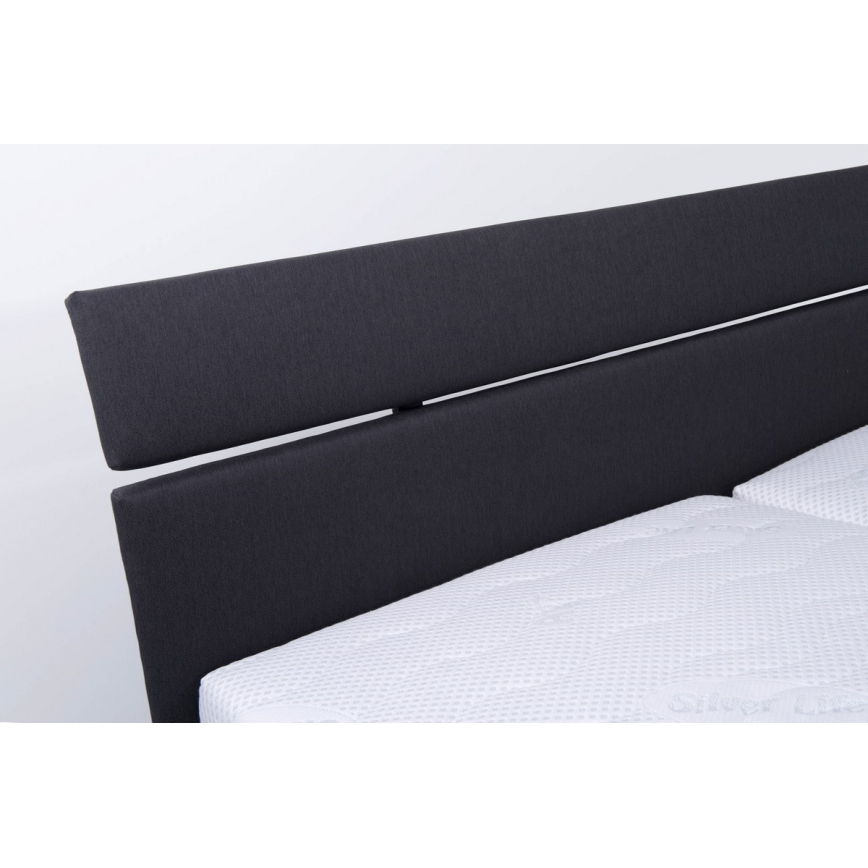 Polstret seng med madras og opbevaringsplads ALIS 160x200 cm antracit