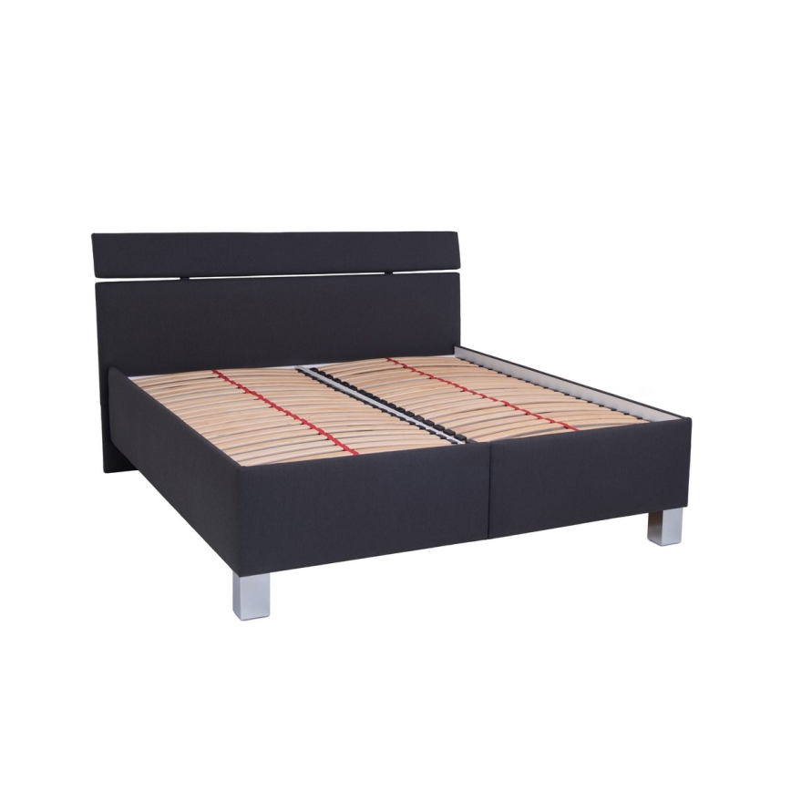 Polstret seng med madras og opbevaringsplads ALIS 160x200 cm antracit