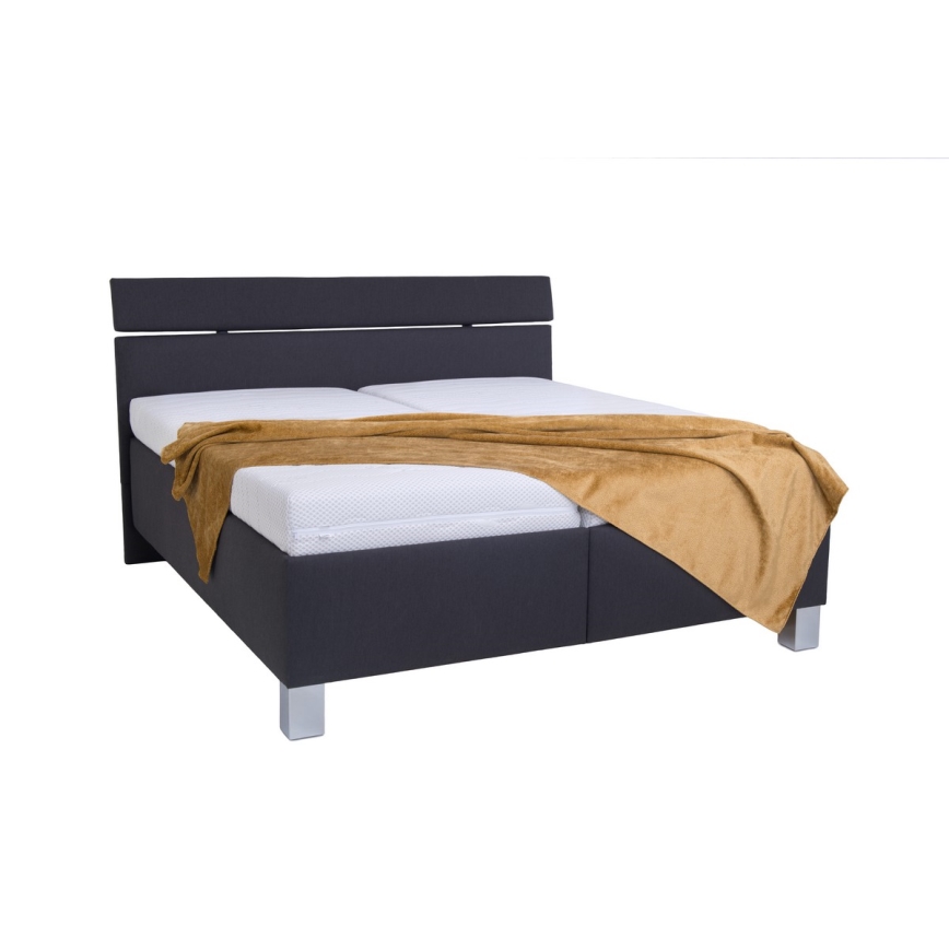 Polstret seng med madras og opbevaringsplads ALIS 160x200 cm antracit