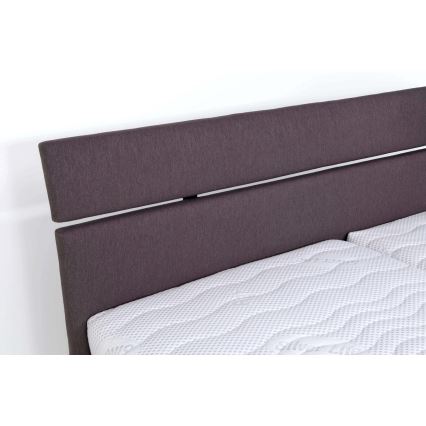 Polstret seng med madras og opbevaringsplads ALIS 160x200 cm brun
