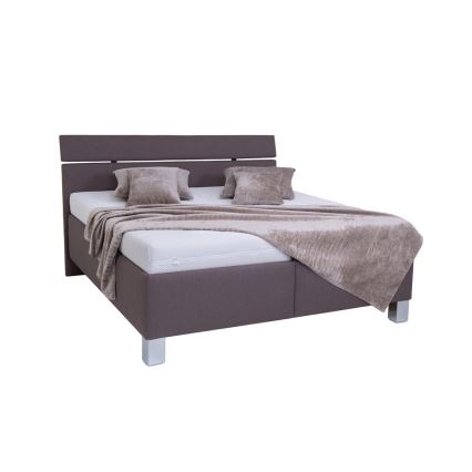 Polstret seng med madras og opbevaringsplads ALIS 160x200 cm brun