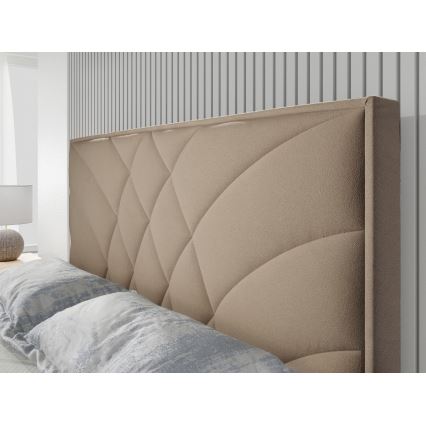 Polstret seng med madras og opbevaringsplads GINA 180x200 cm beige