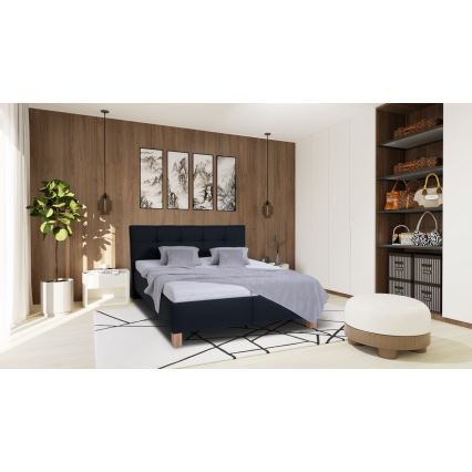 Polstret seng med madras og opbevaringsplads MARIA 160x200 cm antracit