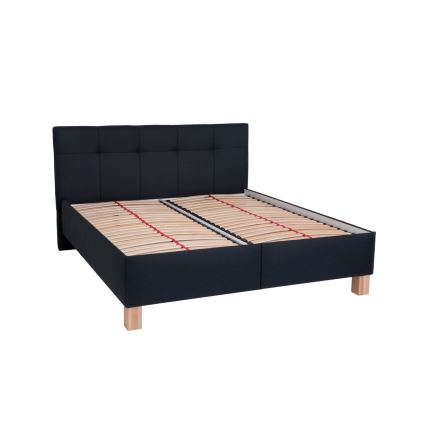 Polstret seng med madras og opbevaringsplads MARIA 160x200 cm antracit