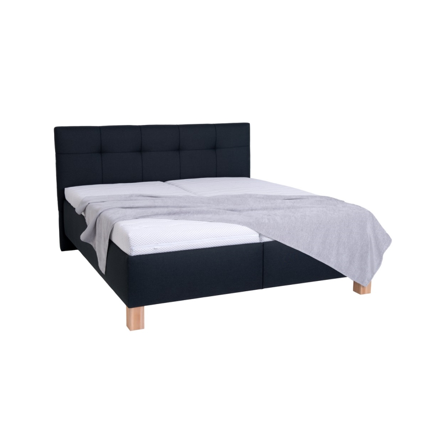 Polstret seng med madras og opbevaringsplads MARIA 160x200 cm antracit