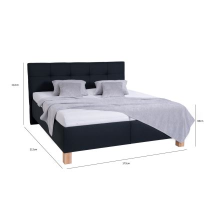 Polstret seng med madras og opbevaringsplads MARIA 160x200 cm antracit