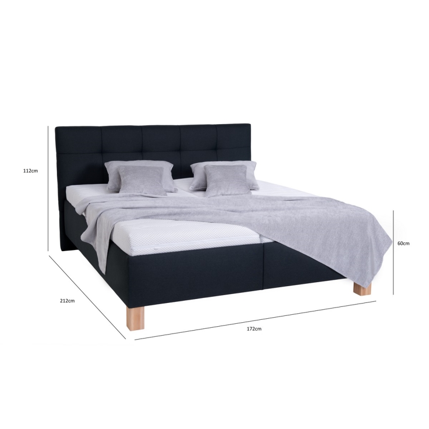 Polstret seng med madras og opbevaringsplads MARIA 160x200 cm antracit