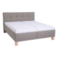Polstret seng med madras og opbevaringsplads MARIA 160x200 cm taupe