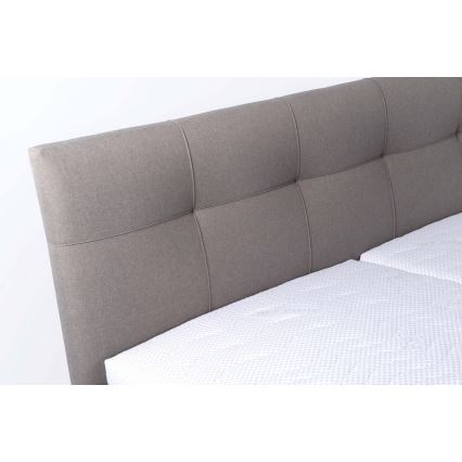 Polstret seng med madras og opbevaringsplads MARIA 160x200 cm taupe