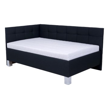 Polstret seng med madras og opbevaringsplads MARIA PETITE 120x200 cm antracit
