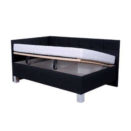 Polstret seng med madras og opbevaringsplads MARIA PETITE 120x200 cm antracit