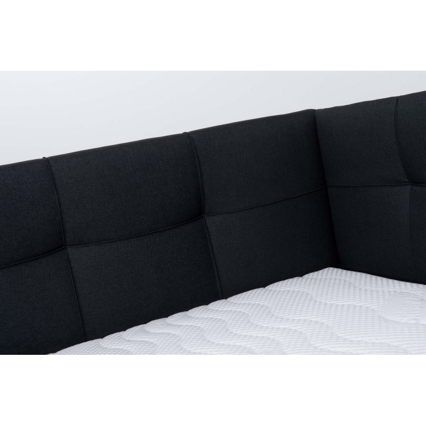Polstret seng med madras og opbevaringsplads MARIA PETITE 120x200 cm antracit
