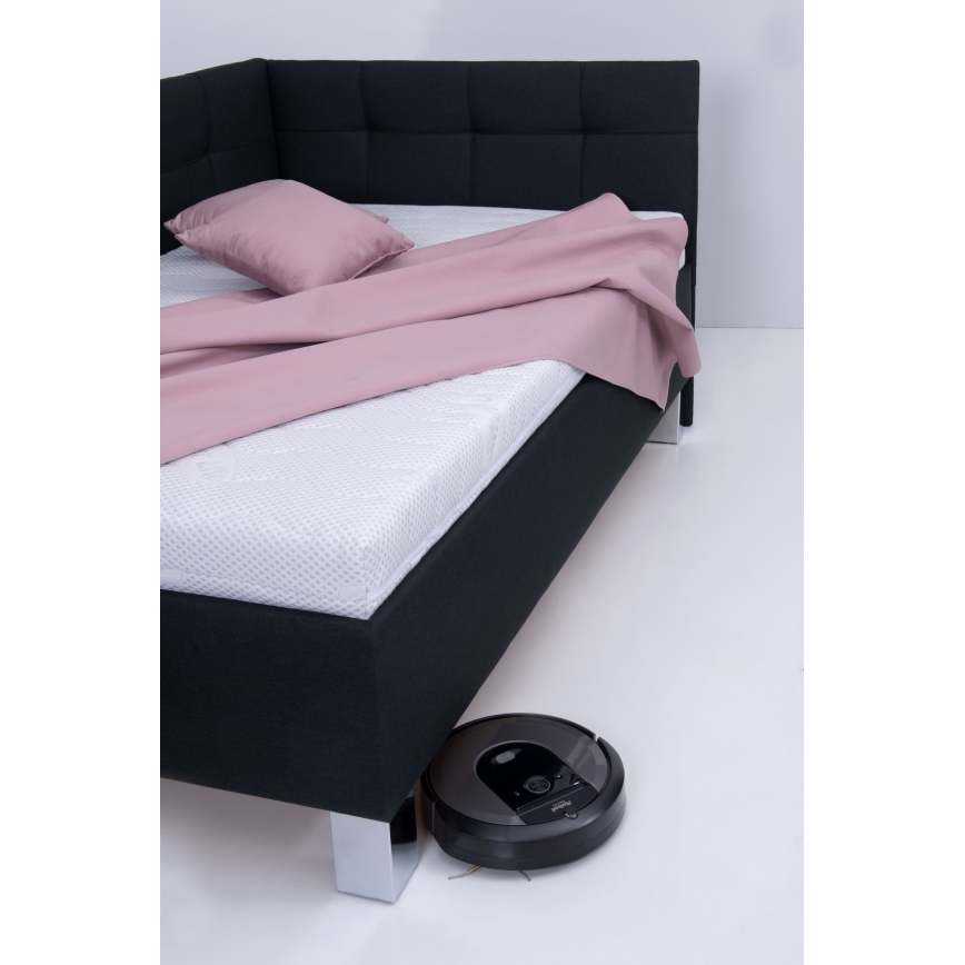 Polstret seng med madras og opbevaringsplads MARIA PETITE 120x200 cm antracit
