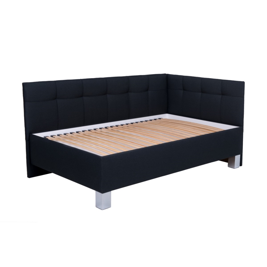 Polstret seng med madras og opbevaringsplads MARIA PETITE 120x200 cm antracit