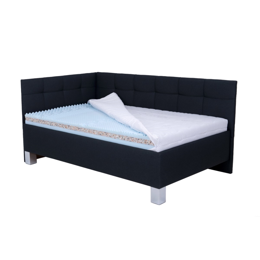 Polstret seng med madras og opbevaringsplads MARIA PETITE 120x200 cm antracit