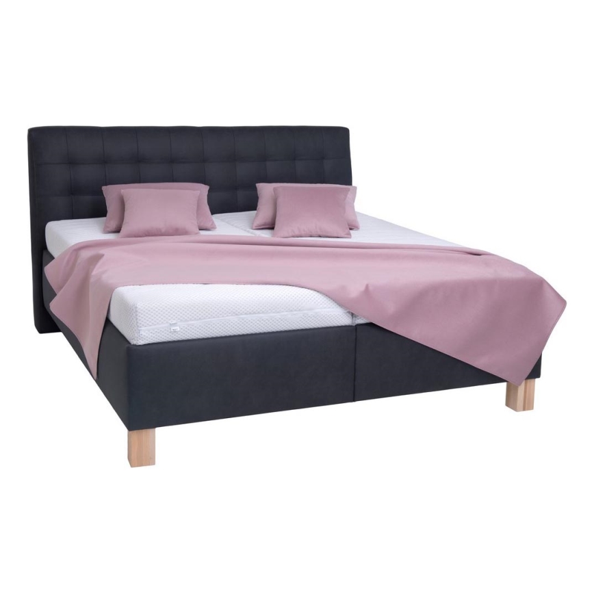 Polstret seng med madras og opbevaringsplads VIOLET 160x200 cm antracit