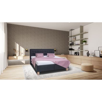 Polstret seng med madras og opbevaringsplads VIOLET 160x200 cm antracit