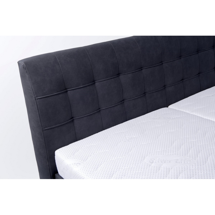 Polstret seng med madras og opbevaringsplads VIOLET 160x200 cm antracit