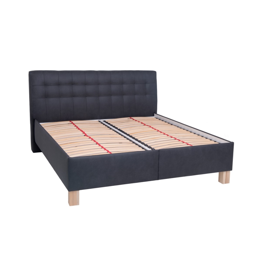 Polstret seng med madras og opbevaringsplads VIOLET 160x200 cm antracit