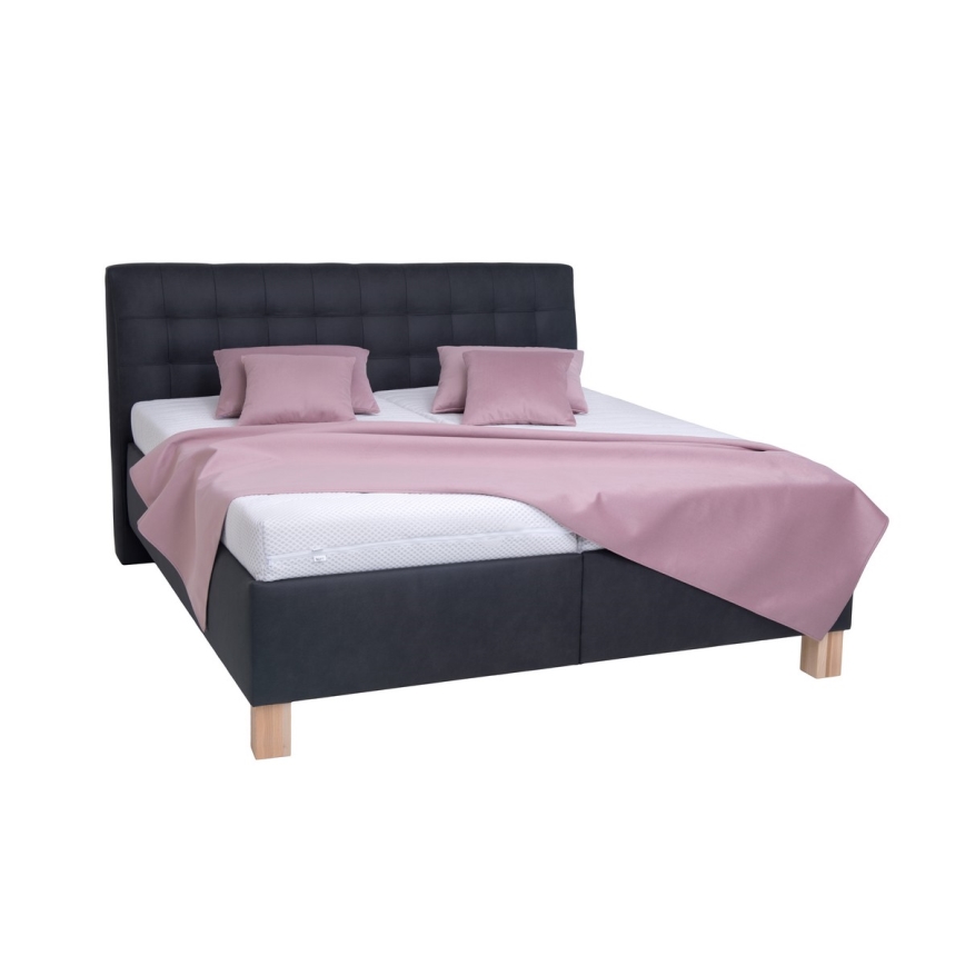 Polstret seng med madras og opbevaringsplads VIOLET 160x200 cm antracit