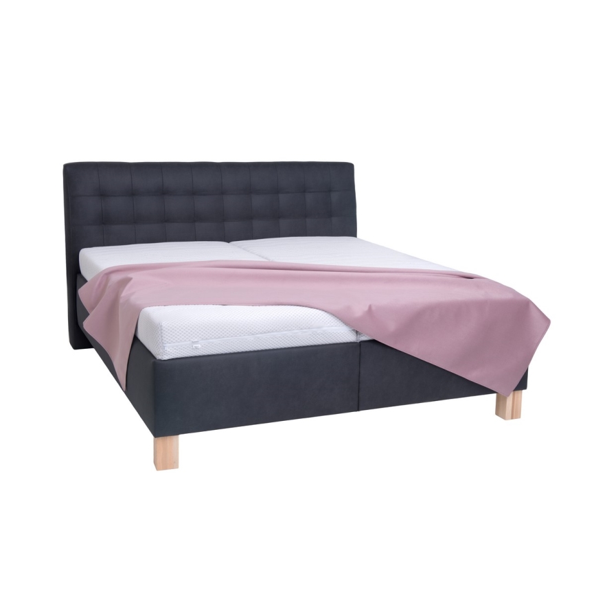 Polstret seng med madras og opbevaringsplads VIOLET 160x200 cm antracit