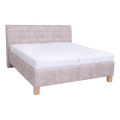 Polstret seng med madras og opbevaringsplads VIOLET 160x200 cm beige
