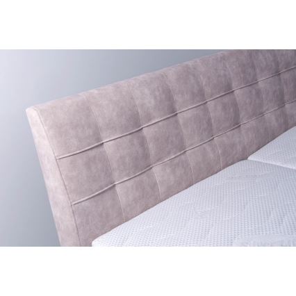 Polstret seng med madras og opbevaringsplads VIOLET 160x200 cm beige