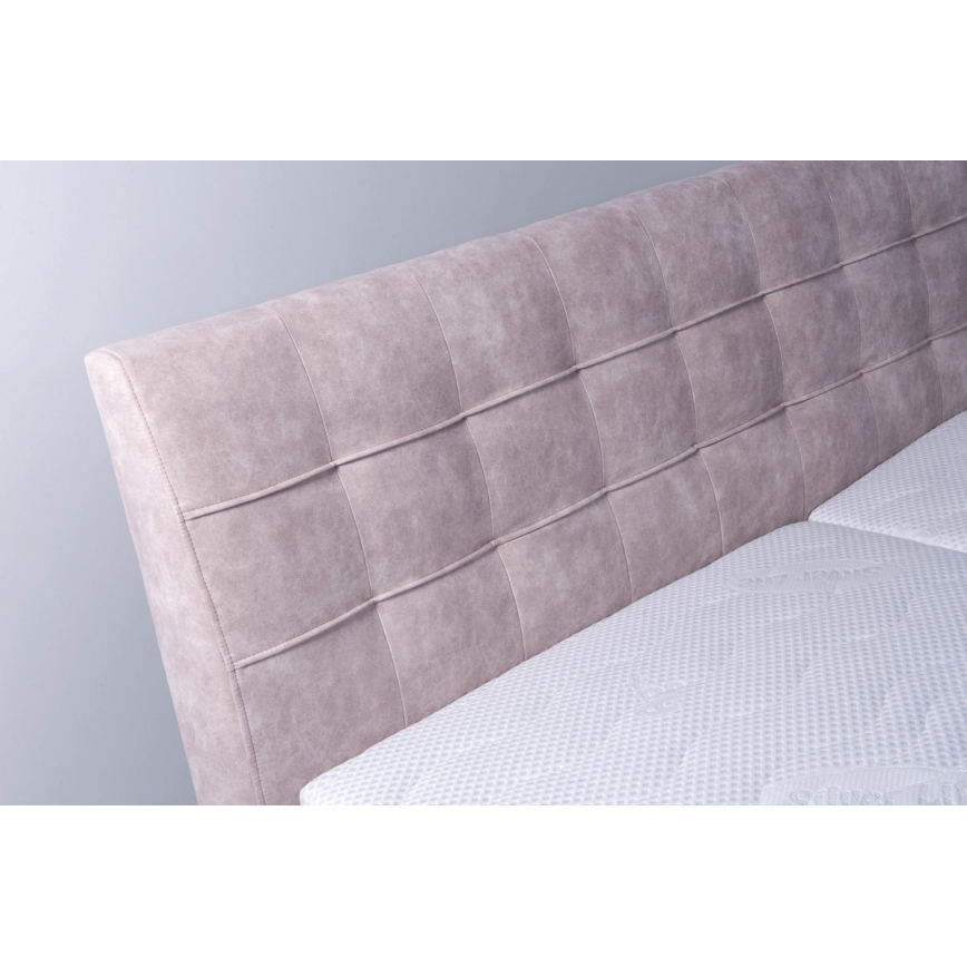 Polstret seng med madras og opbevaringsplads VIOLET 160x200 cm beige