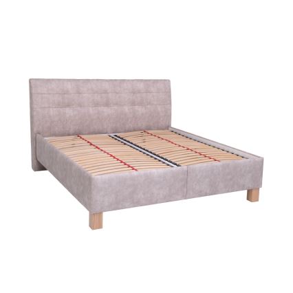 Polstret seng med madras og opbevaringsplads VIOLET 160x200 cm beige