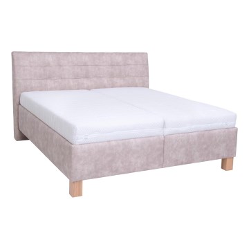 Polstret seng med madras og opbevaringsplads VIOLET 180x200 cm beige