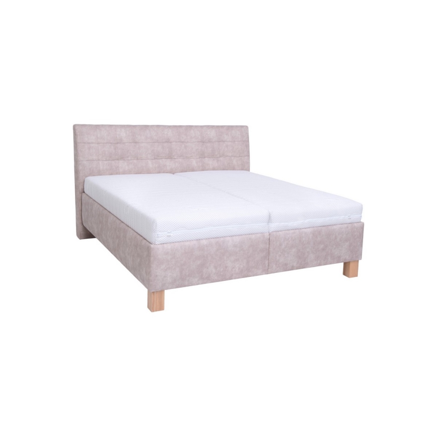 Polstret seng med madras og opbevaringsrum VIOLET 160x200 cm beige