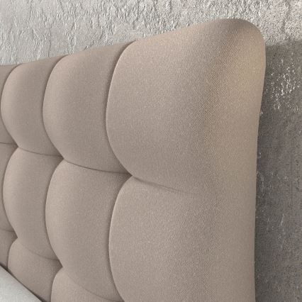 Polstret seng med madras og topmadras SOFIA 180x200 cm beige