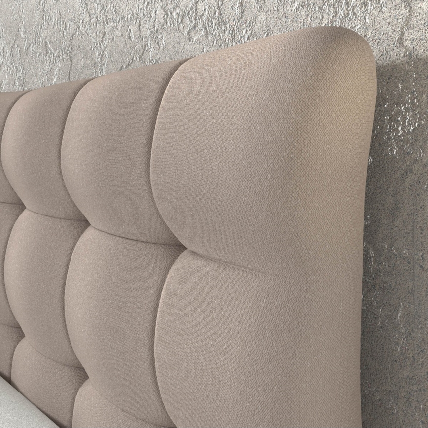 Polstret seng med madras og topmadras SOFIA 180x200 cm beige