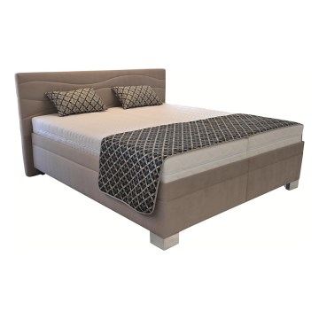 Polstret seng med madras WINDSOR 180x200 cm i beige