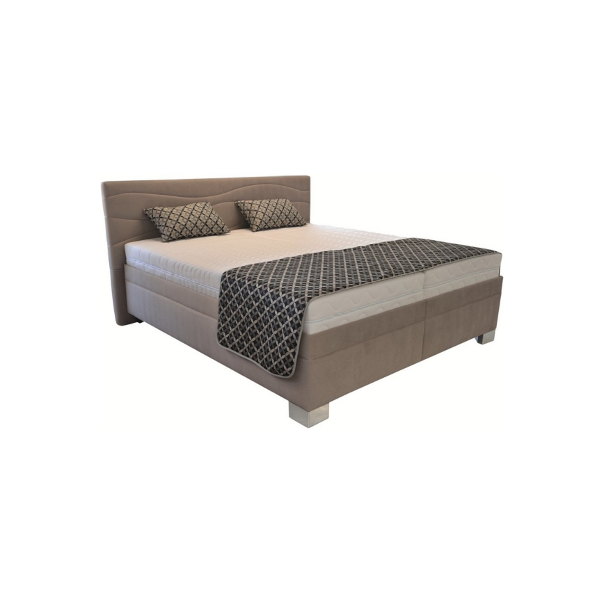 Polstret seng med madras WINDSOR 180x200 cm i beige