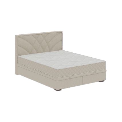 Polstret seng med madrasser og opbevaringsplads GINA 160x200 cm beige